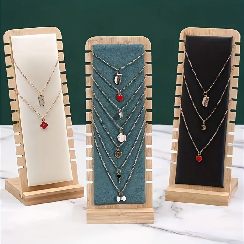 

1pc Necklace Display Stand, Premium Creative Wooden Fashion Jewelry Pendant Stand, Bracelet Tray Jewelry Jewelry Display Props Display Board