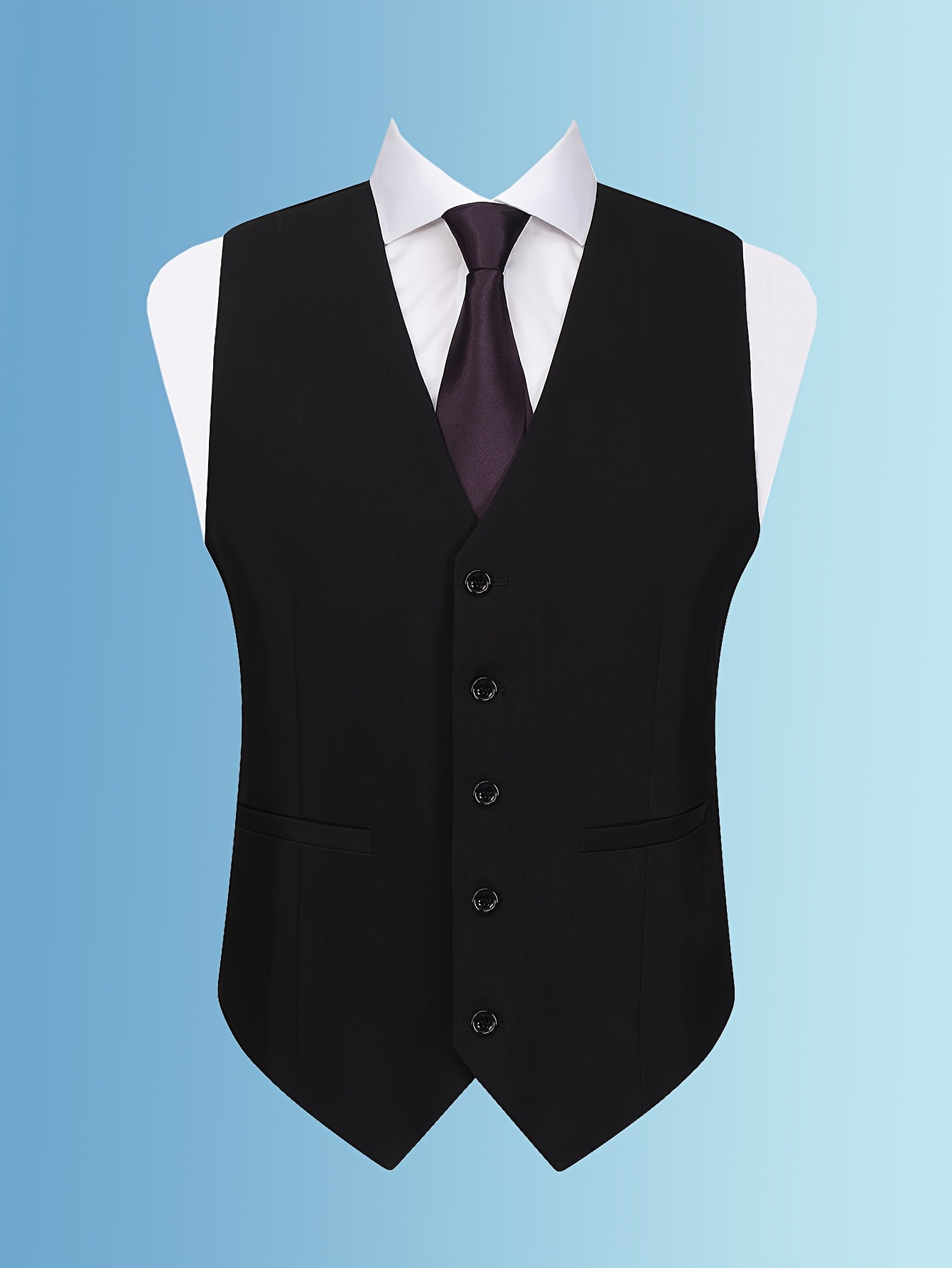 Men's Classic Regular Fit Suit Vest | Versatile Solid Color Business & Leisure Waistcoat