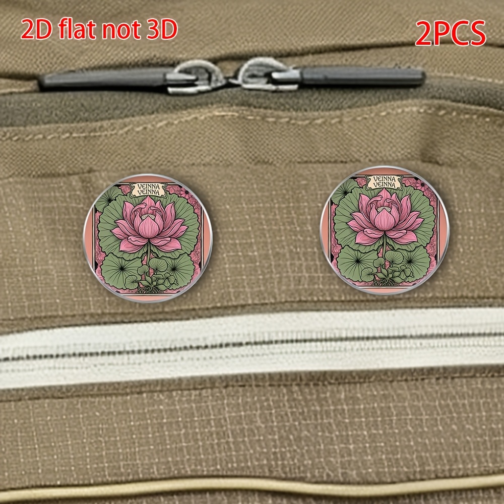 2pcs Artistic Lotus Patterned Brooch Set for Gifting