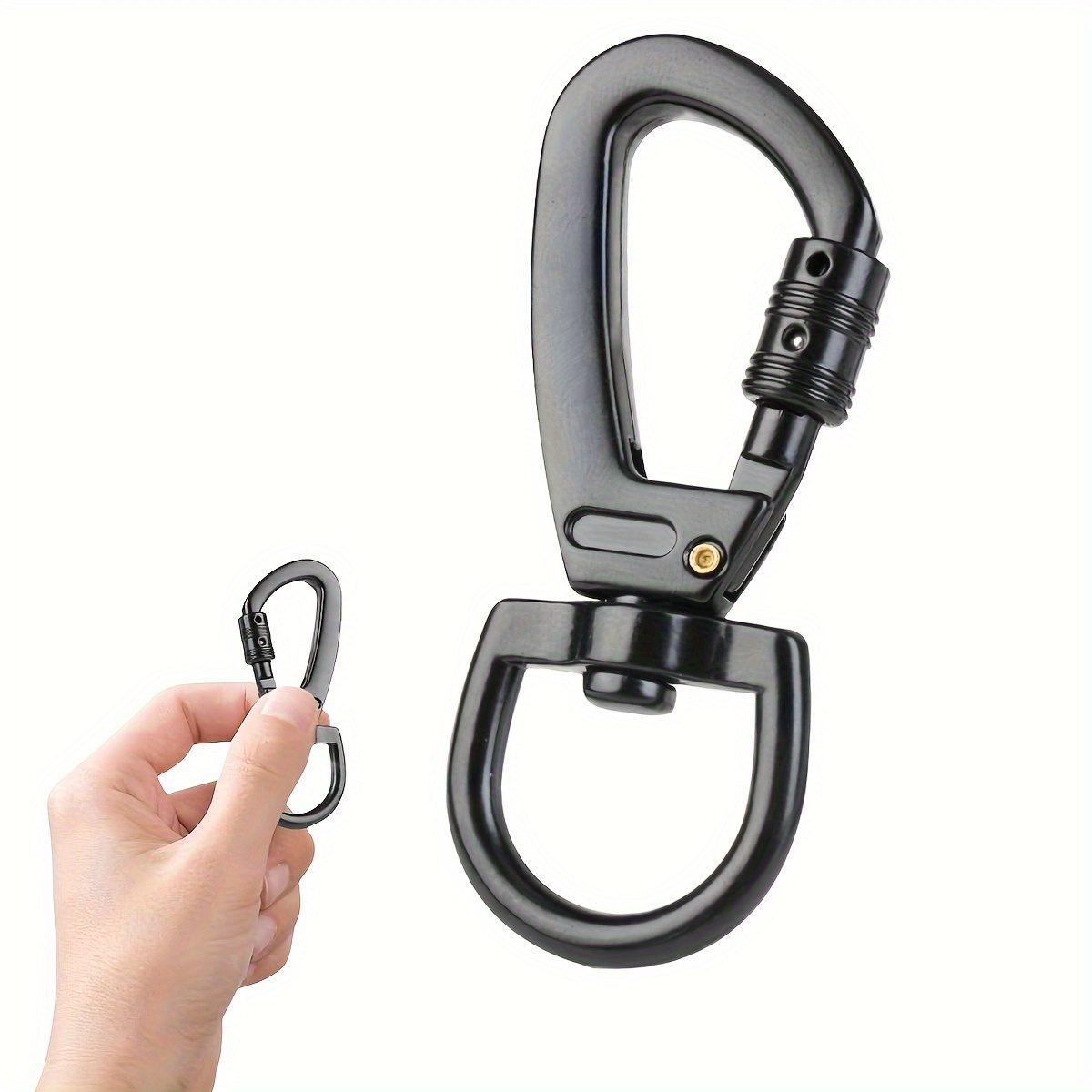 

1pc Alloy Carabiner With Swivel - Dog Leashes, Key Rings &