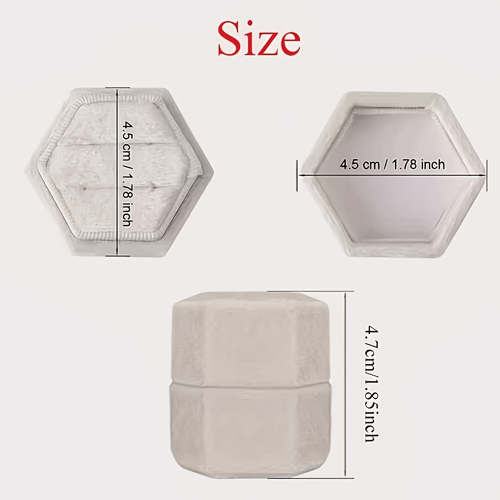 Personalized Hexagonal Velvet Ring Box, Customized Keepsake Holder