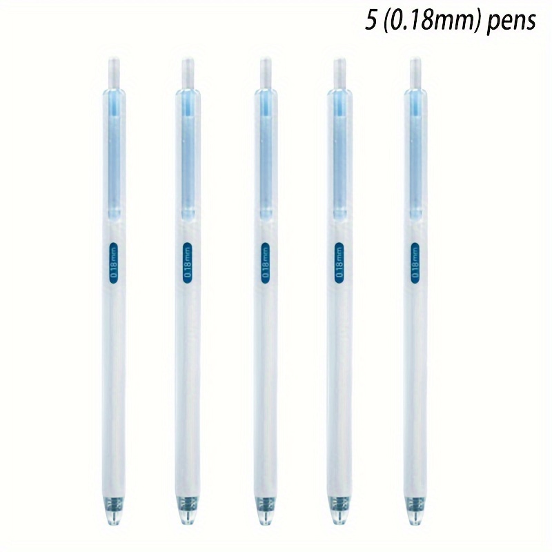 TEMU Fine Point Pens, 0.18mm/0.28mm/0.38mm, Quick-dry, Retractable, Lightweight, Liquid Ink, Plastic Material For Students And Office Use