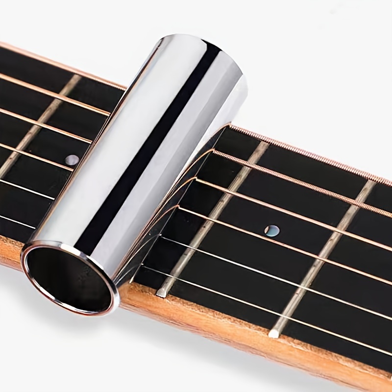 1 X Guitar Glass Or Stainless Steel Slide Stick, Guitar Finger Ring, Clear Finger Sleeve, Glass Material Bakelite Guitar Skateboard Finger Sleeve.