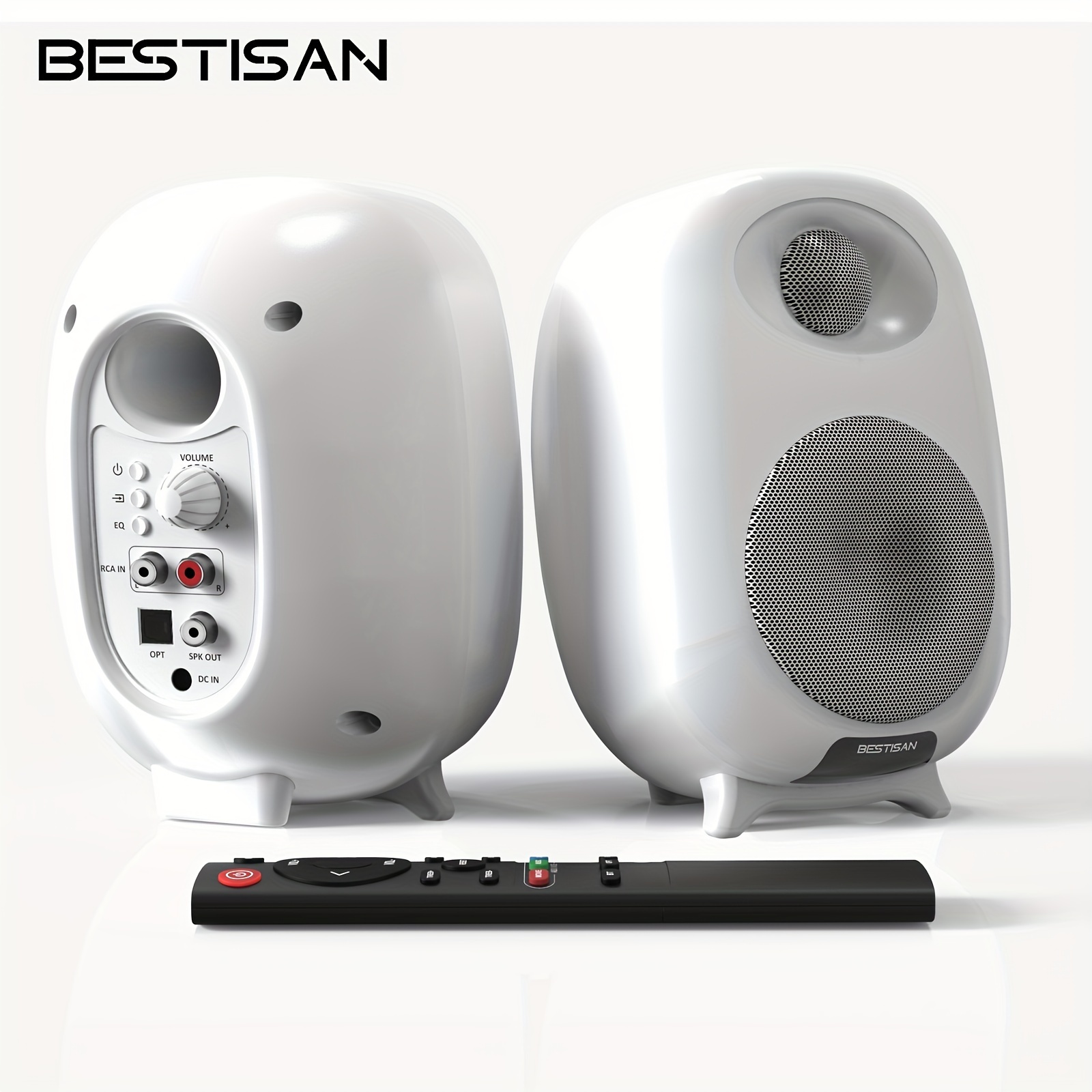 

Bestisan Sr06 Bookshelf Speakers, Turntable Speakers With Optical/ Rca/ Bt Input For Pcs, Record Player, And Tvs (50w)