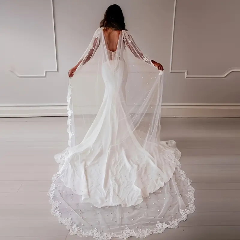 A 3-Meter Long Elegant And Luxurious Beaded Bridal Shawl * Wedding Photography. an Essential Gift for Holidays, Suitable for * * And A 3-Meter Long Elegant And Luxurious Beaded Bridal Shawl * Wedding Photography. an Essential Gift for Holidays, Suitable for * * And