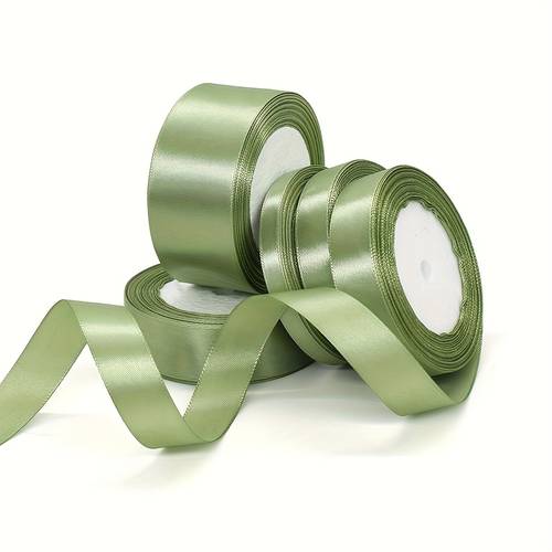 item picture sage green satin ribbon 1 roll 22m length 1cm 1 5 5cm 4cm 5cm width fabric craft ribbon for floral gift wrapping diy bouquet hair clips art craft supplies