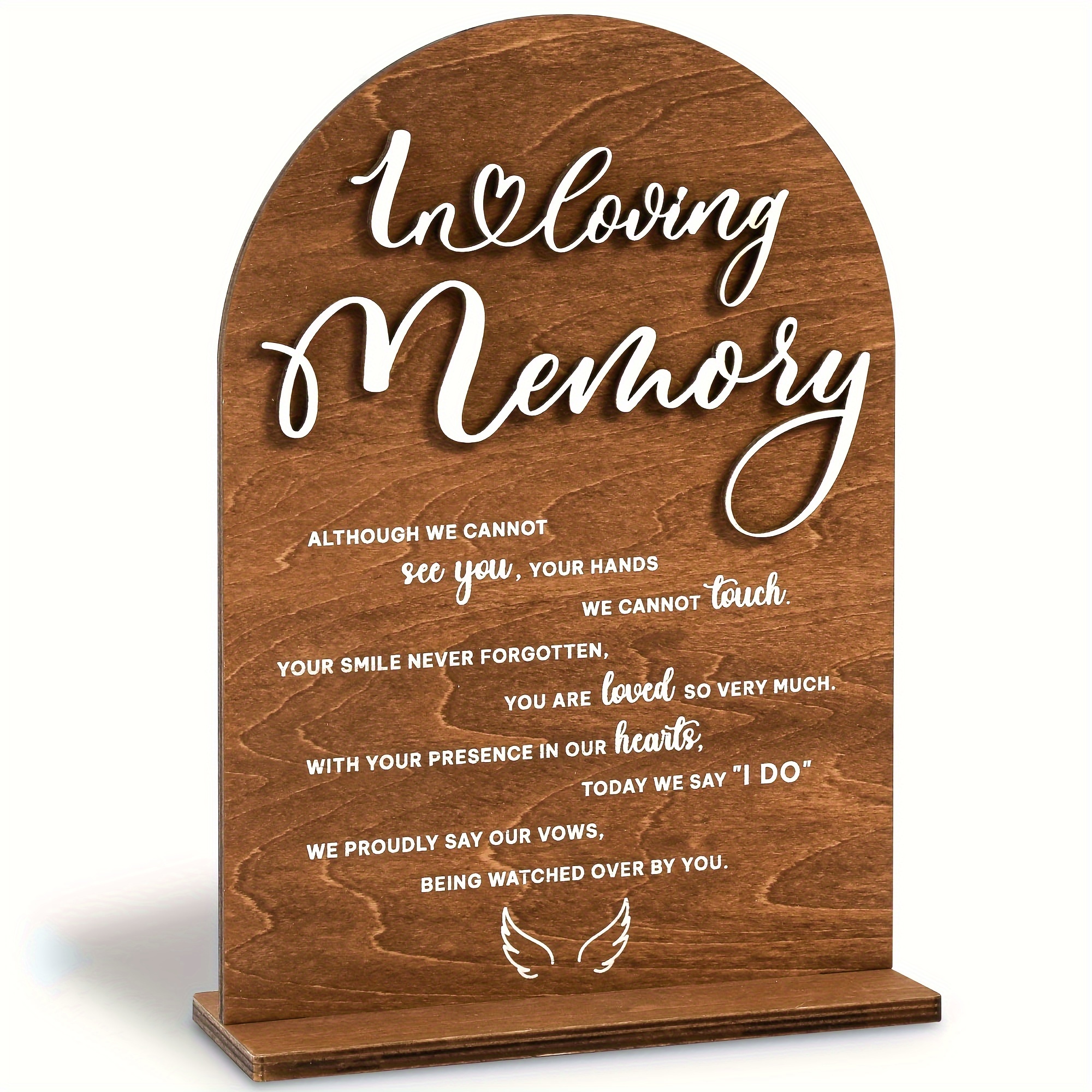 

Rustic Wooden Wedding Sign Set With Stand - Includes Guest Book, In Memory & Cards & Gifts Signs For Reception And Shower Decor