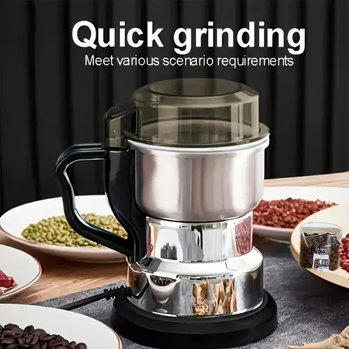 quick grinding electric spice high power herb and coffee crusher with stainless steel grinder easy operation 110v us for home kitchen use