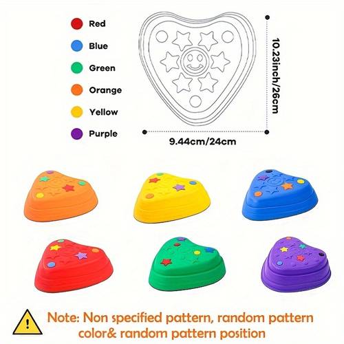 6pcs stone set with anti slip edges outdoor obstacle courses in purple yellow