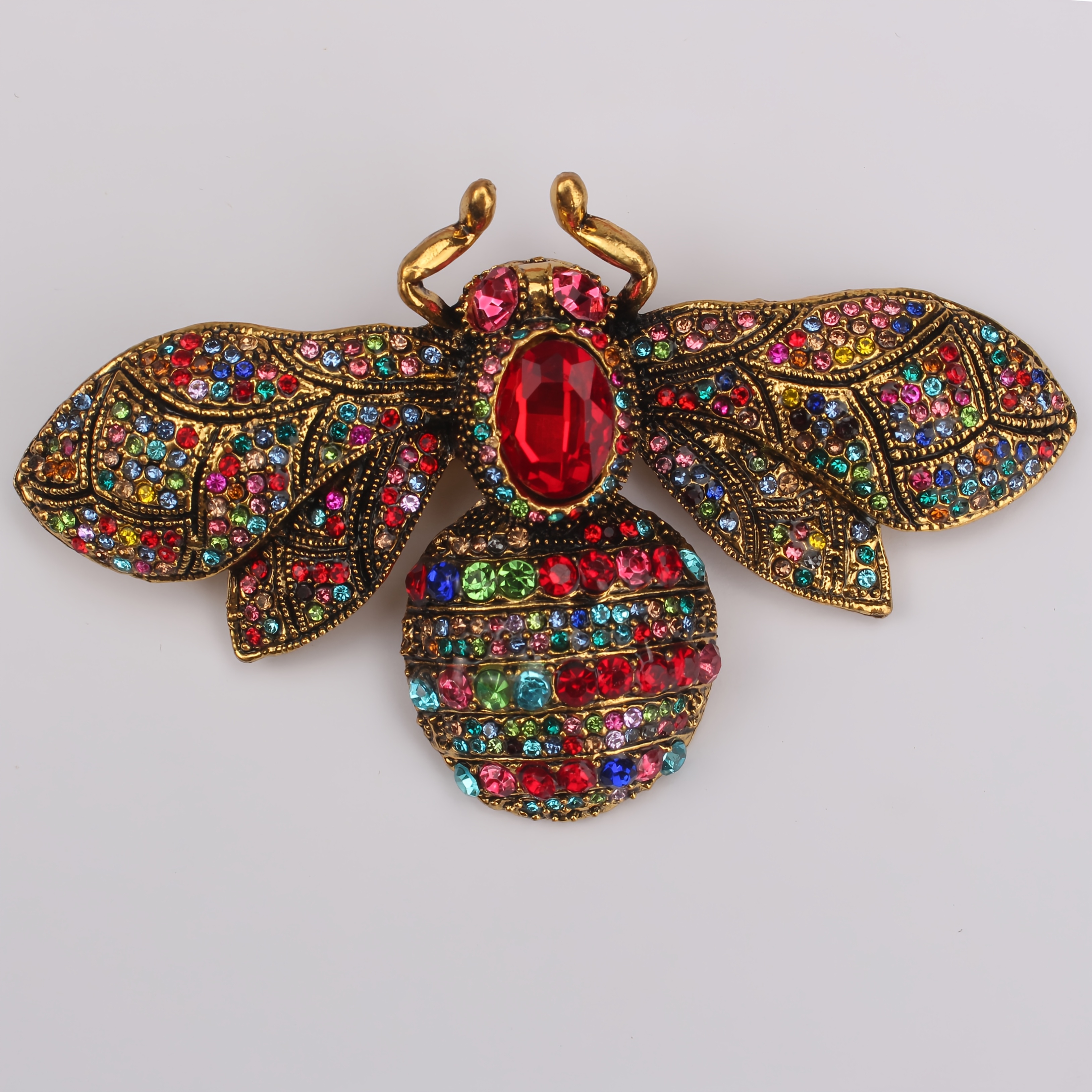 TEMU Used Vintage Retro Bee Brooch Full Of Diamonds, Meillard Heavy-duty Gemstone Big Corsage Pin Wholesale