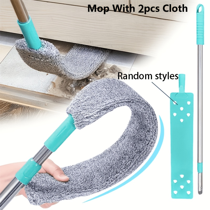 retractable dusting brush random plate   with 2 replacement brush heads flexible bristles teal handle no batteries required suitable for use under furniture in bedrooms living rooms cars and outdoors durable construction