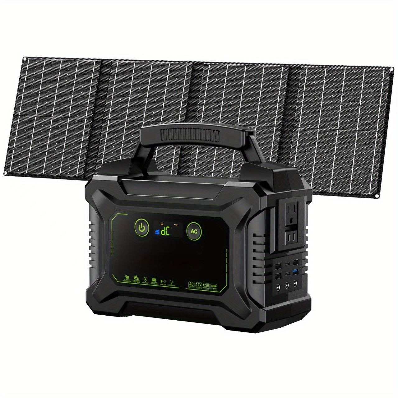 portable power station 200w 300w   camping solar generator 155wh 167wh 296wh power bank with 30 60w solar panel with ac outlet 110v with multi output led flashlights for cpap   hurricane emergency Product details 8