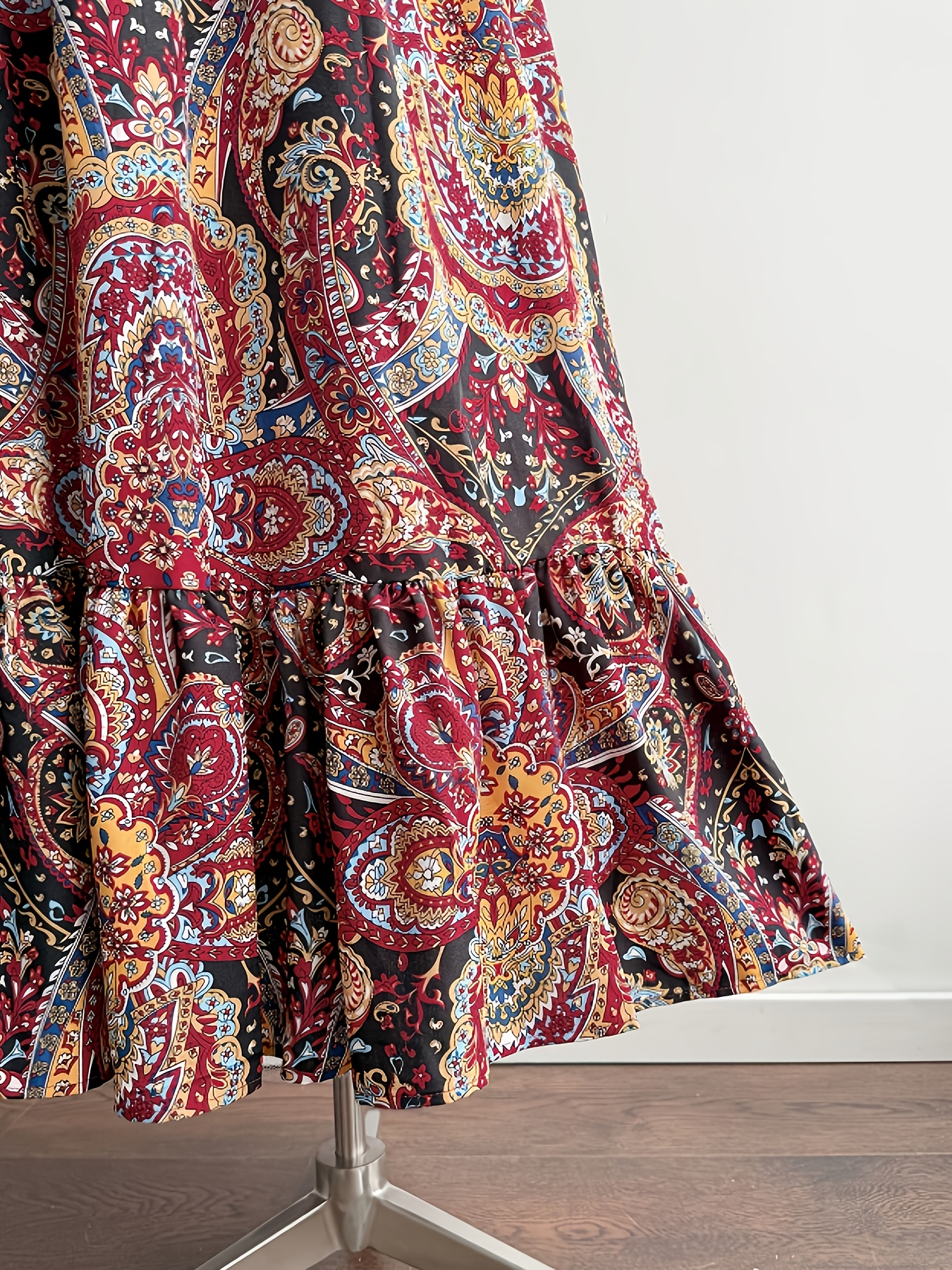plus size womens bohemian paisley print v neck short sleeve - Temu Mauritius