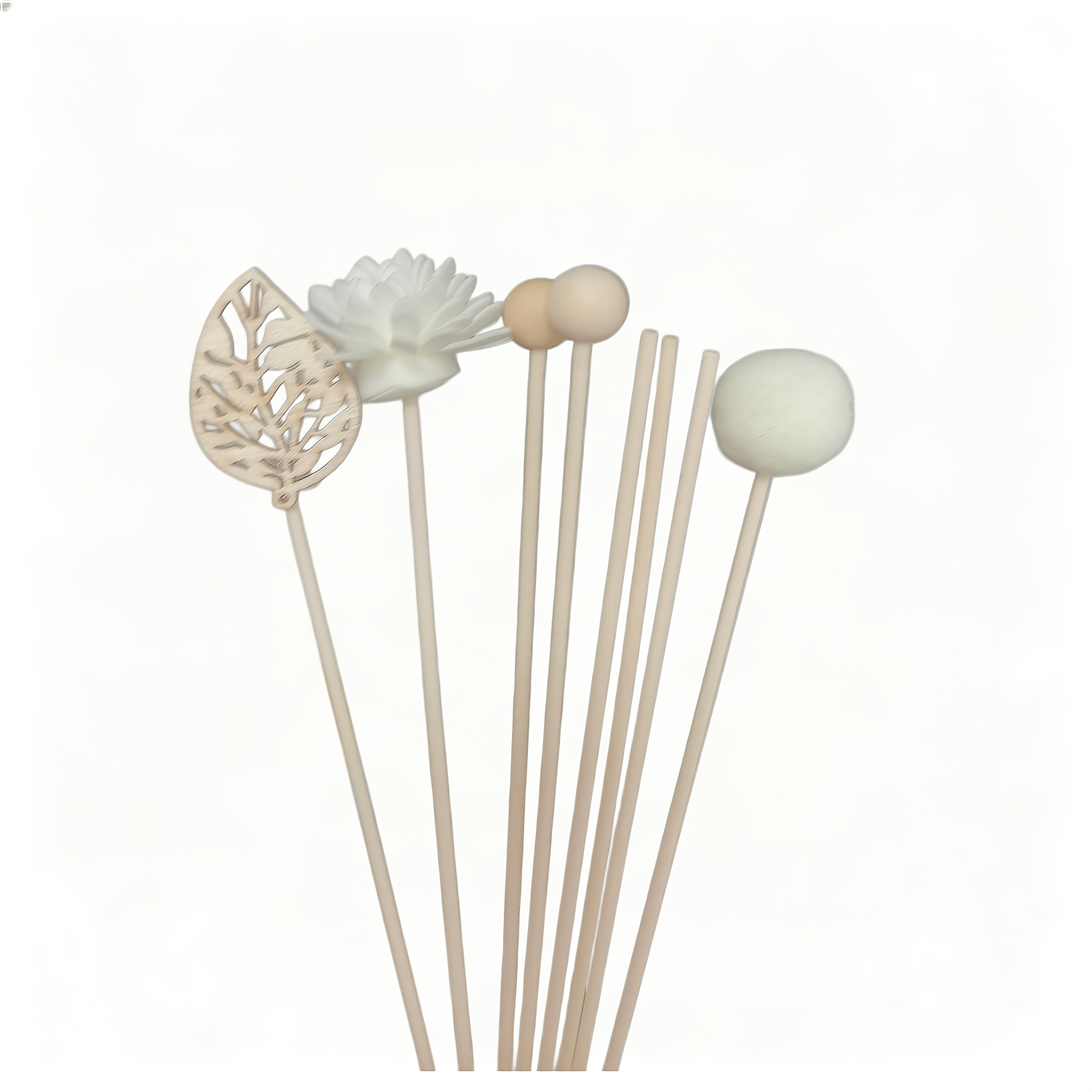 TEMU Wooden Leaf Reed Diffuser Set, Flower-topped Rattan Reed Diffuser Sticks, Long-lasting Indoor Fragrance Decor, Suitable For Home And Office,