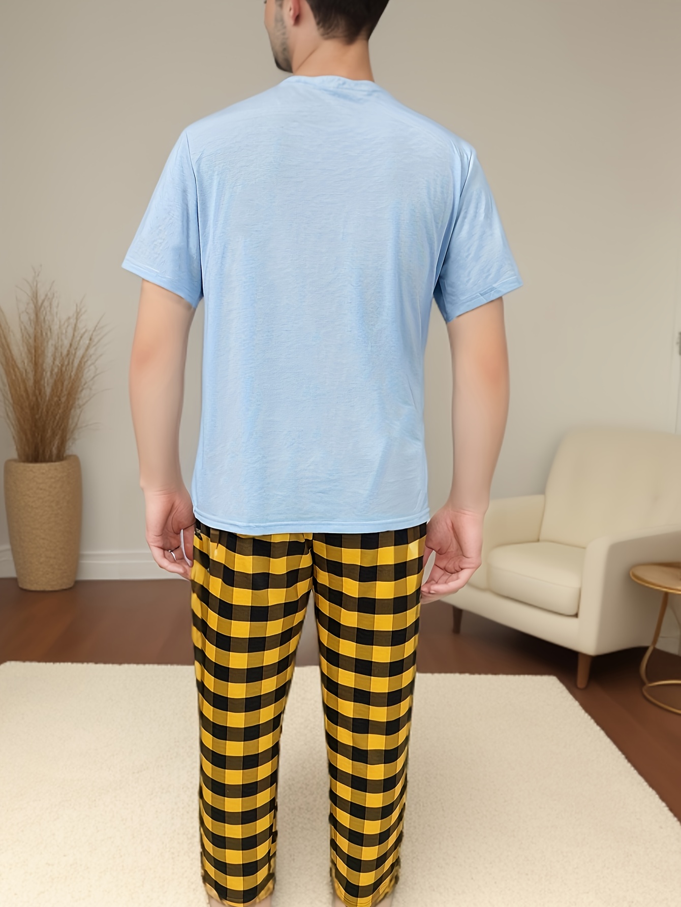 pcs conjunto pijama hombre estampado romántico astronauta Temu