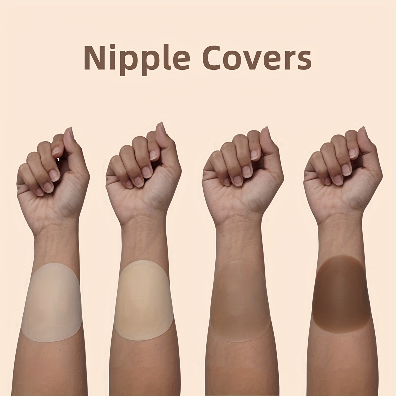 1pc seamless silicone nipple covers invisible reusable anti convex pasties in light beige skin tone and dark   red hand washable womens lingerie accessories 0