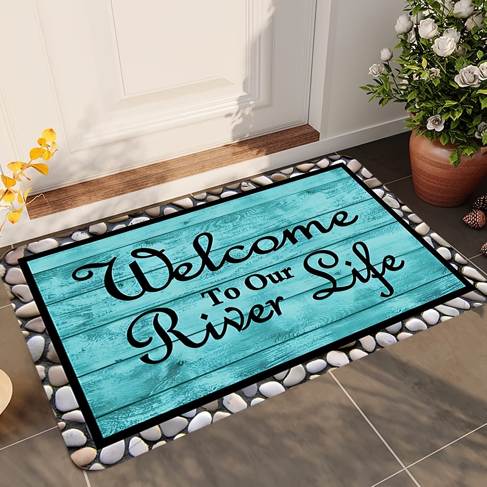 

Welcome To Our River" Rustic Barn Wood Print Doormat - Non-slip, Stain-resistant, Machine Washable Entrance Rug For Indoor/outdoor Use - Perfect For Kitchen, Bathroom, Laundry Room Decor