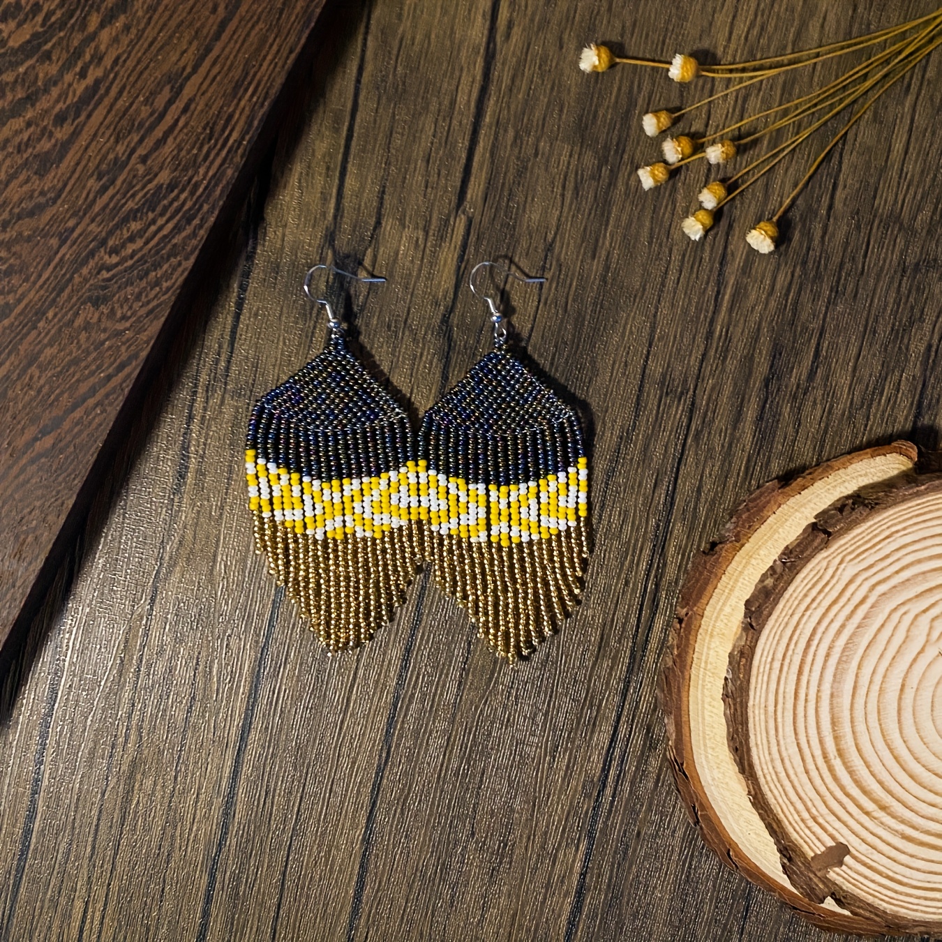 Women's Retro Geometric Bead Dangle Earrings