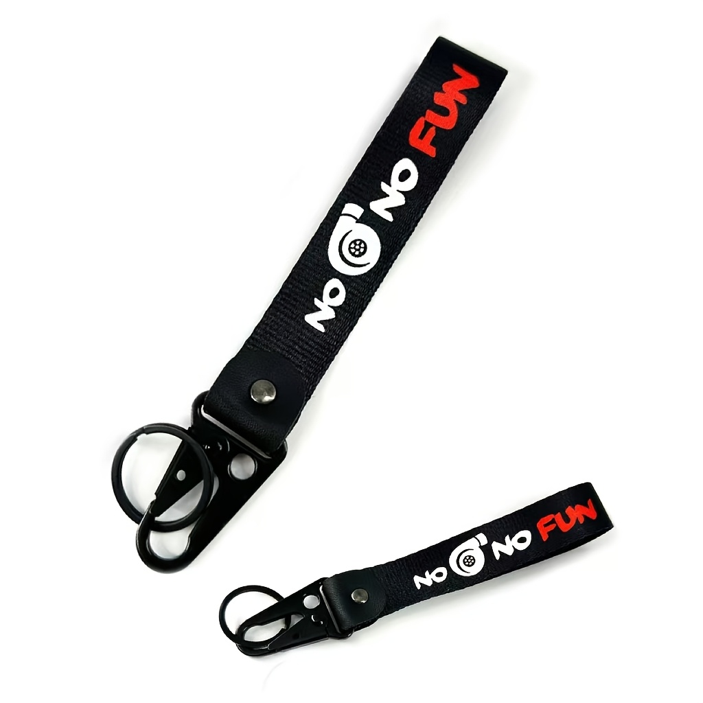 Image of Funky Nylon Keychain For Men - & Motorcycle Key Ring With Anti-lost Wrist Strap For Outdoor Sports