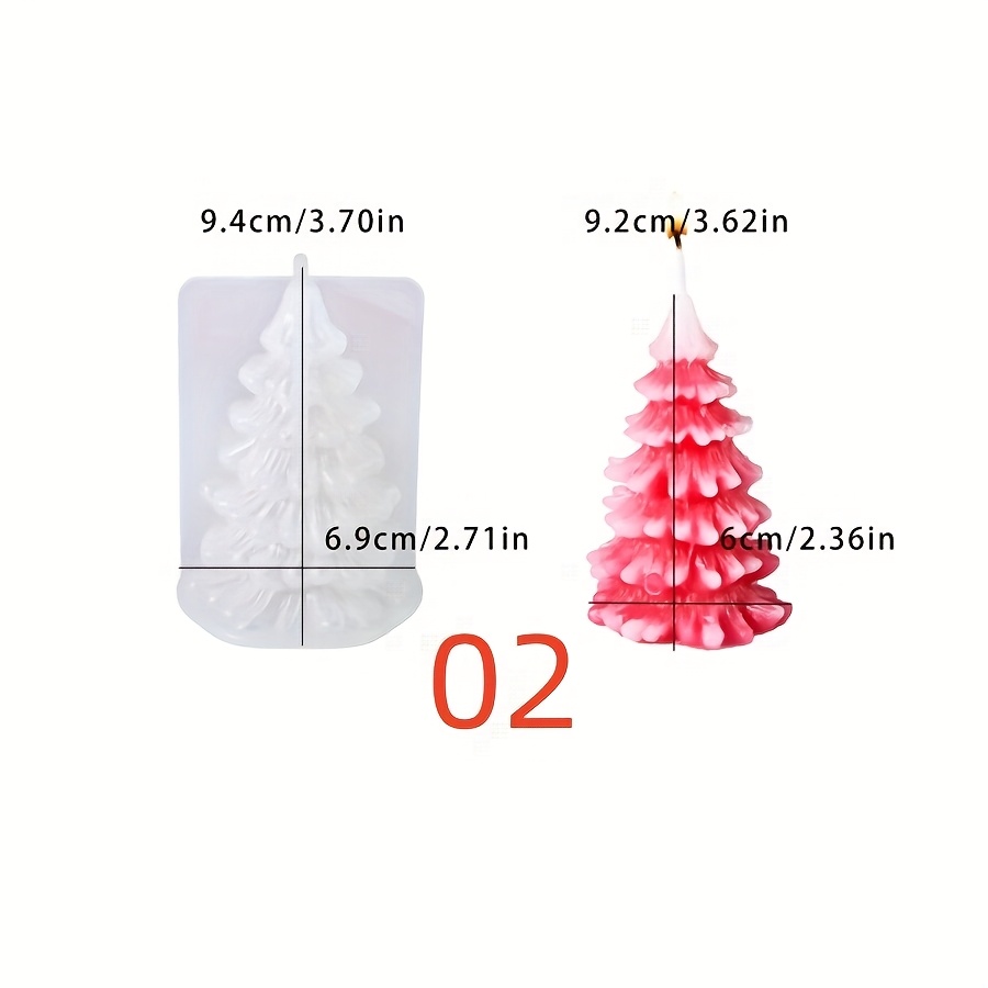 Image of Pine Tree Candle Mold, Christmas Tree Decoration Candle Silicone Mold, Scented Candle Home Decor Supplies Mold, Candle Making Mold, Suitable For Candle Making, And Christmas Plaster Ornaments Making