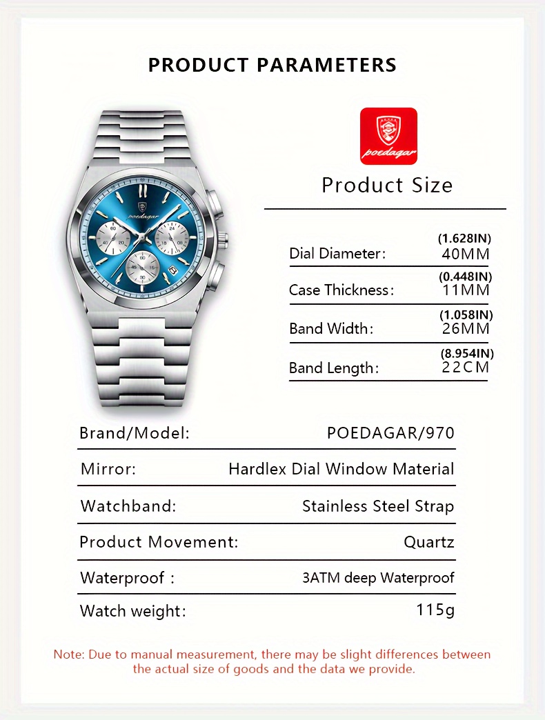 high end business luxury stainless steel quartz watch mens waterproof luminous calendar chronograph wristwatch details 7