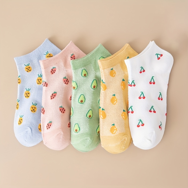 5-pack Fruit Pattern Ankle Socks