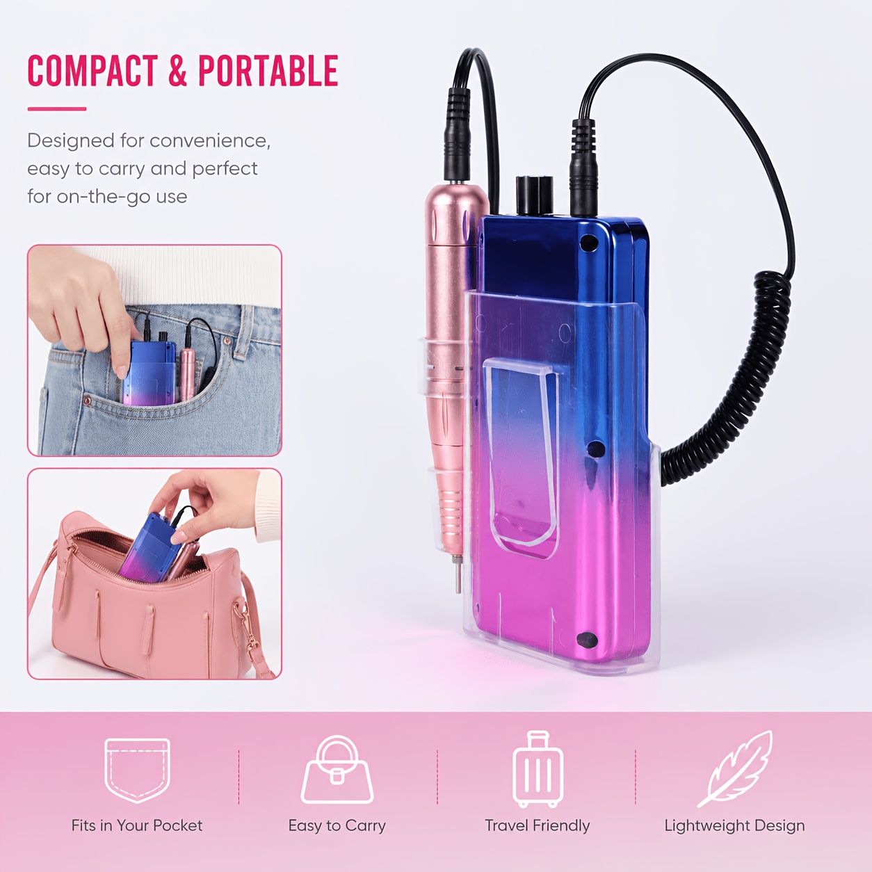 Electric 45000RPM Nail Drill Machine Rechargeable