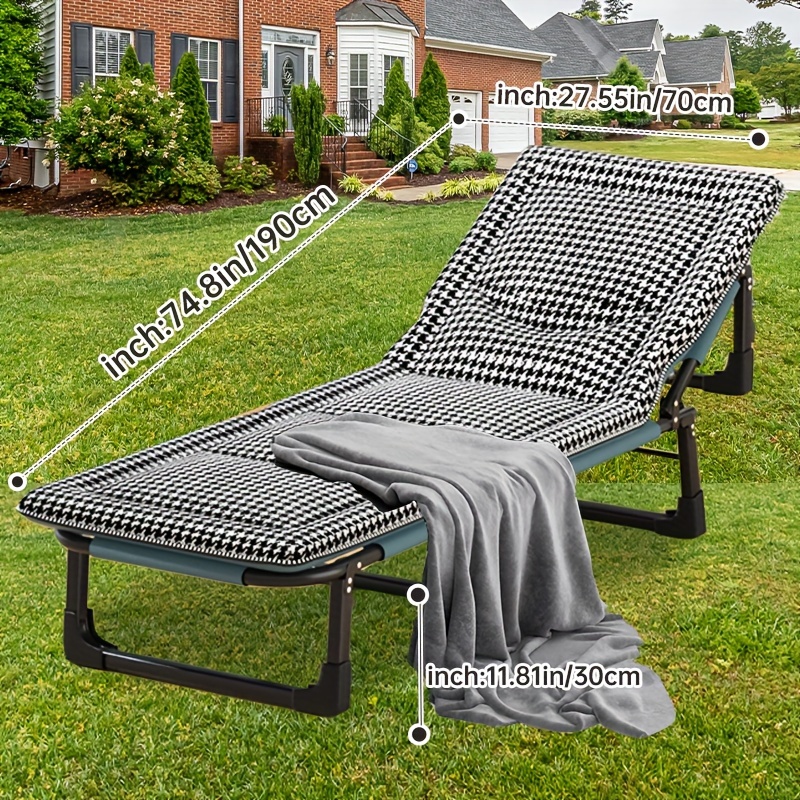 Outdoor Folding Bedchair Chaise Lounge Beach Camping Bed Cot