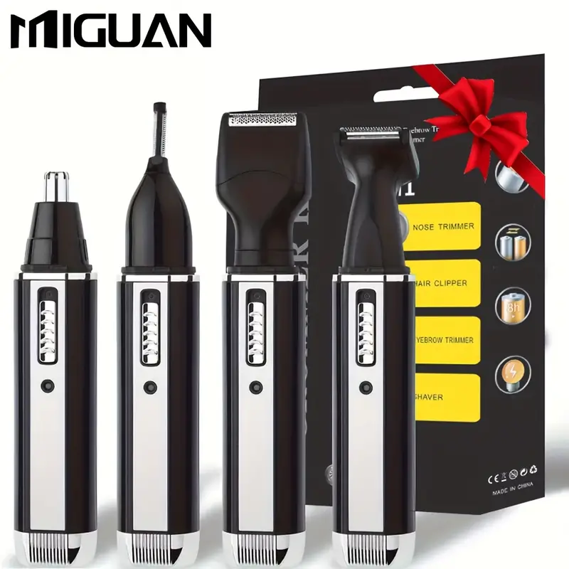 4 in 1 mens grooming kit with nose ear eyebrow and mustache trimmer rechargeable multi purpose hair removal eyebrow shaper mustache styler personal electric shaver usb charging durable easy clean gifts for men fathers day gift Product details 0