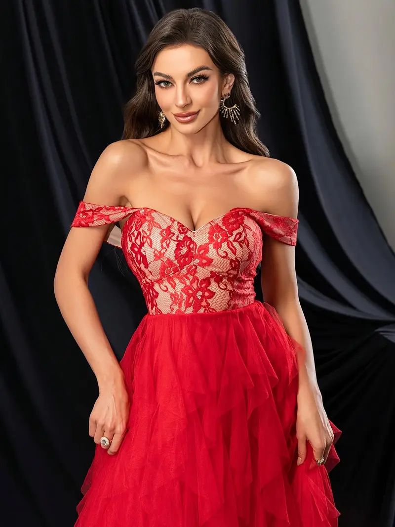 one shoulder lace stitching lotus high slit dress - Temu Netherlands one shoulder lace stitching lotus high slit dress - Temu Netherlands