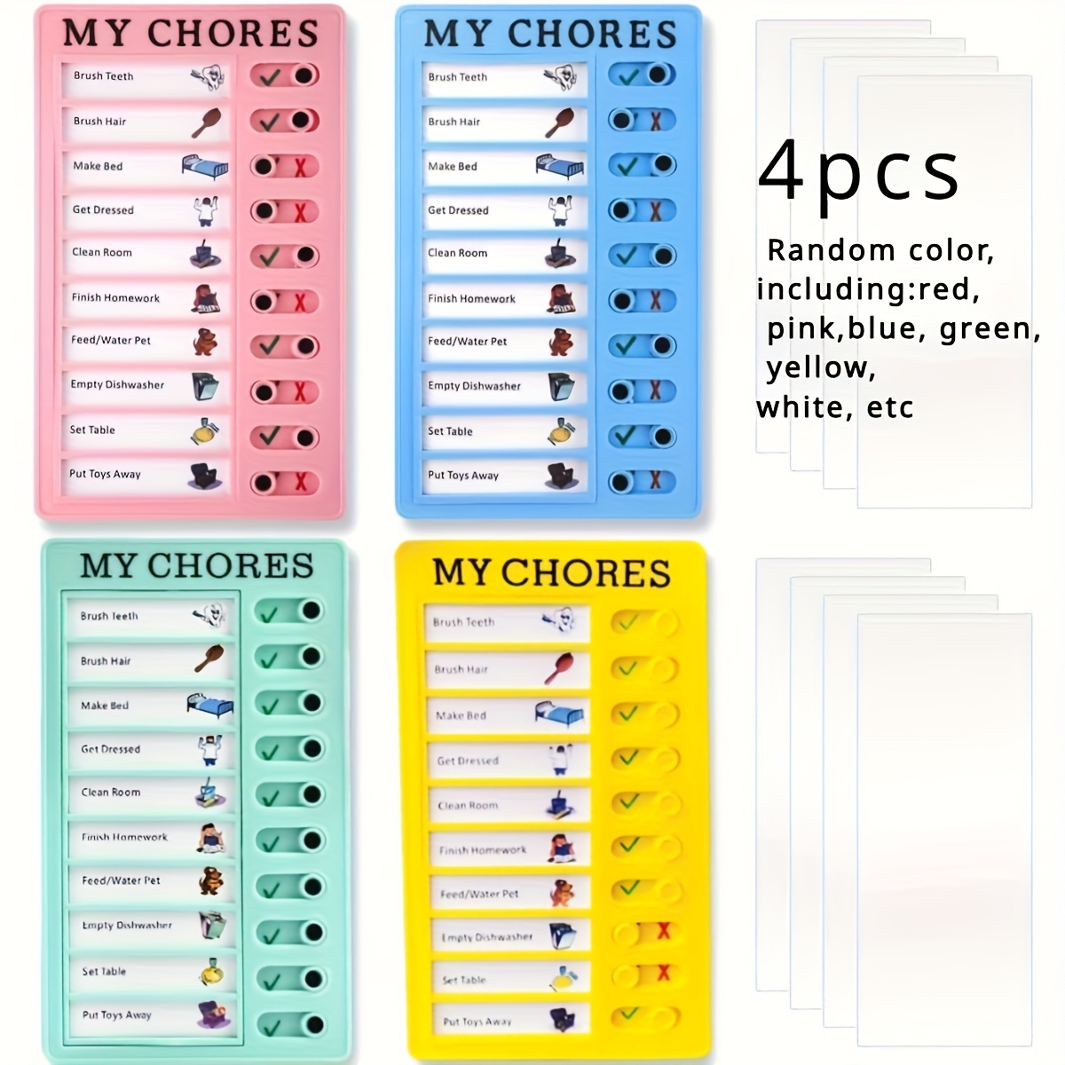 4pcs random color checklist board chore chart memo checklist boards blank cards for daily checklist planning boards   planning