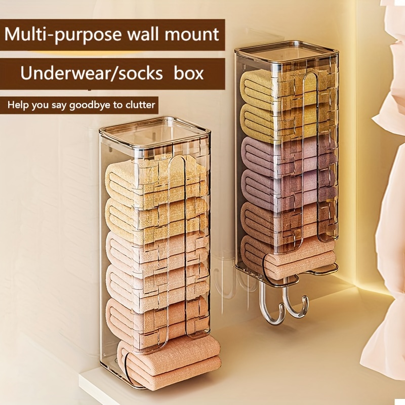

2pcs Light Suction Cup Wall Mounted Storage Rack, Hanging Underwear Socks Dispenser Storage Rack, Storage Bag Dispenser Bracket