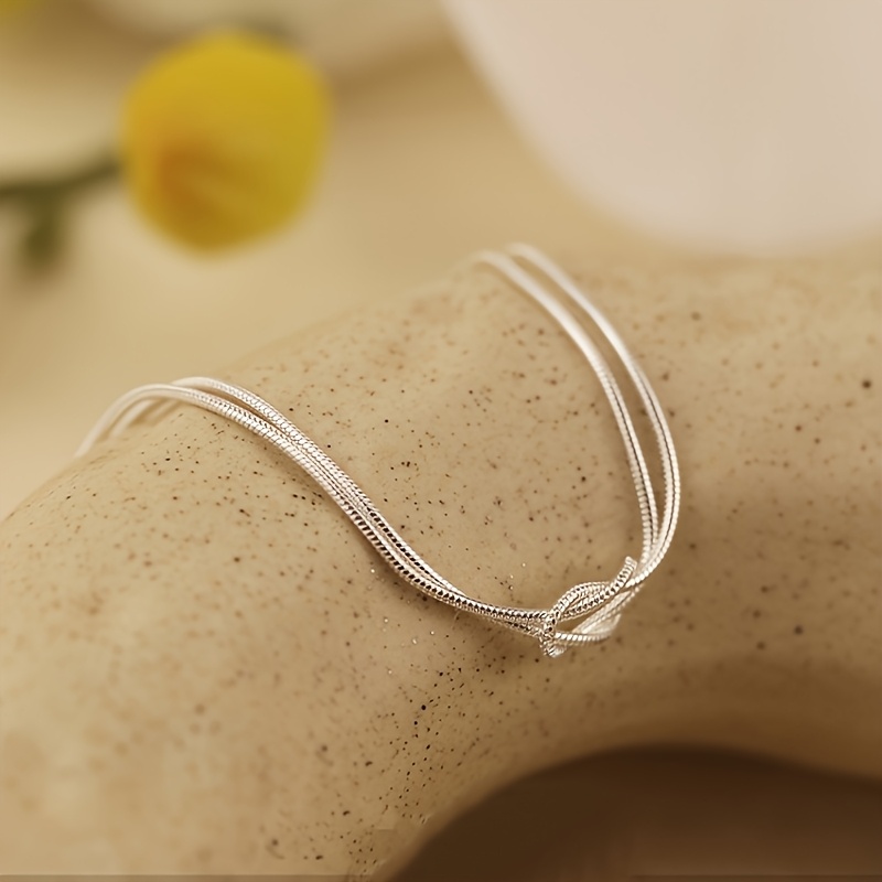 Classic High-End Stainless Steel Knot Bracelet, Elegant Women's