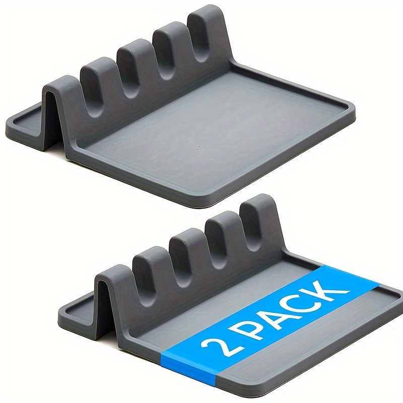 Paquete de 5 soportes para cucharas de cocina de silicona, soporte