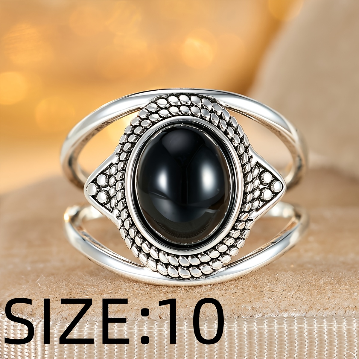 Women's Vintage Evil Eye Copper Inlaid Synthetic Zirconia Statement Ring