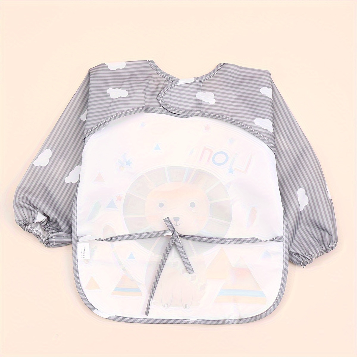 waterproof long sleeves reverse wear cartoon bib for home and travel use easy to clean details 2