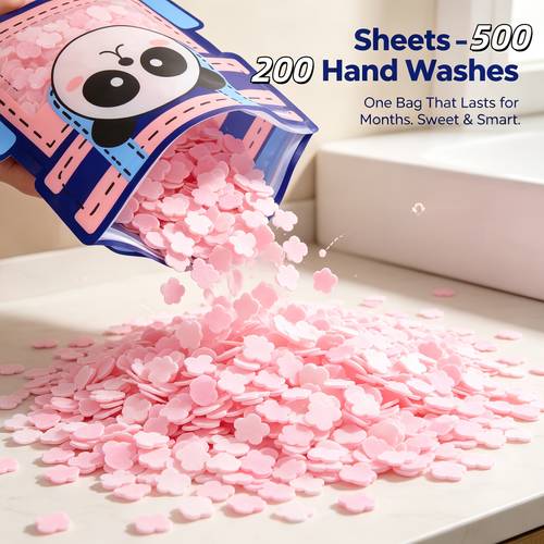 500pcs portable bagged soap sheets panda shape rose scent hand washing cut sheets travel foam small soap paper portable cleaning soap disposable travel bath cut sheet foam paper soap scraps slides suitable for travel and outdoor