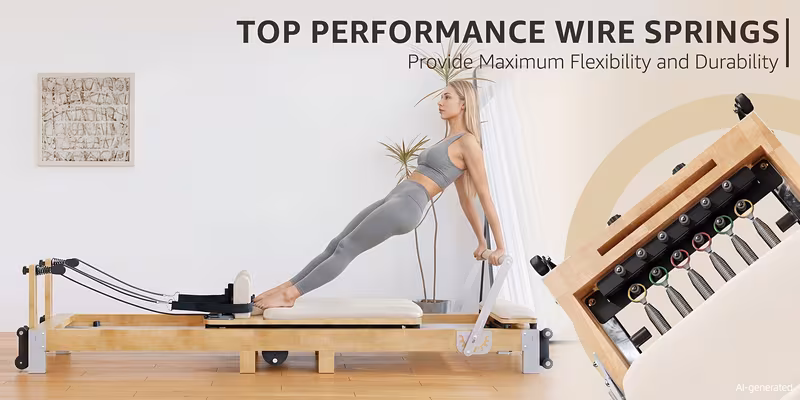pilates reformer machine 97 l foldable studio grade pilates equipment for gym and home oak wood pilates reformer with versatile reformer accessories Product details 2
