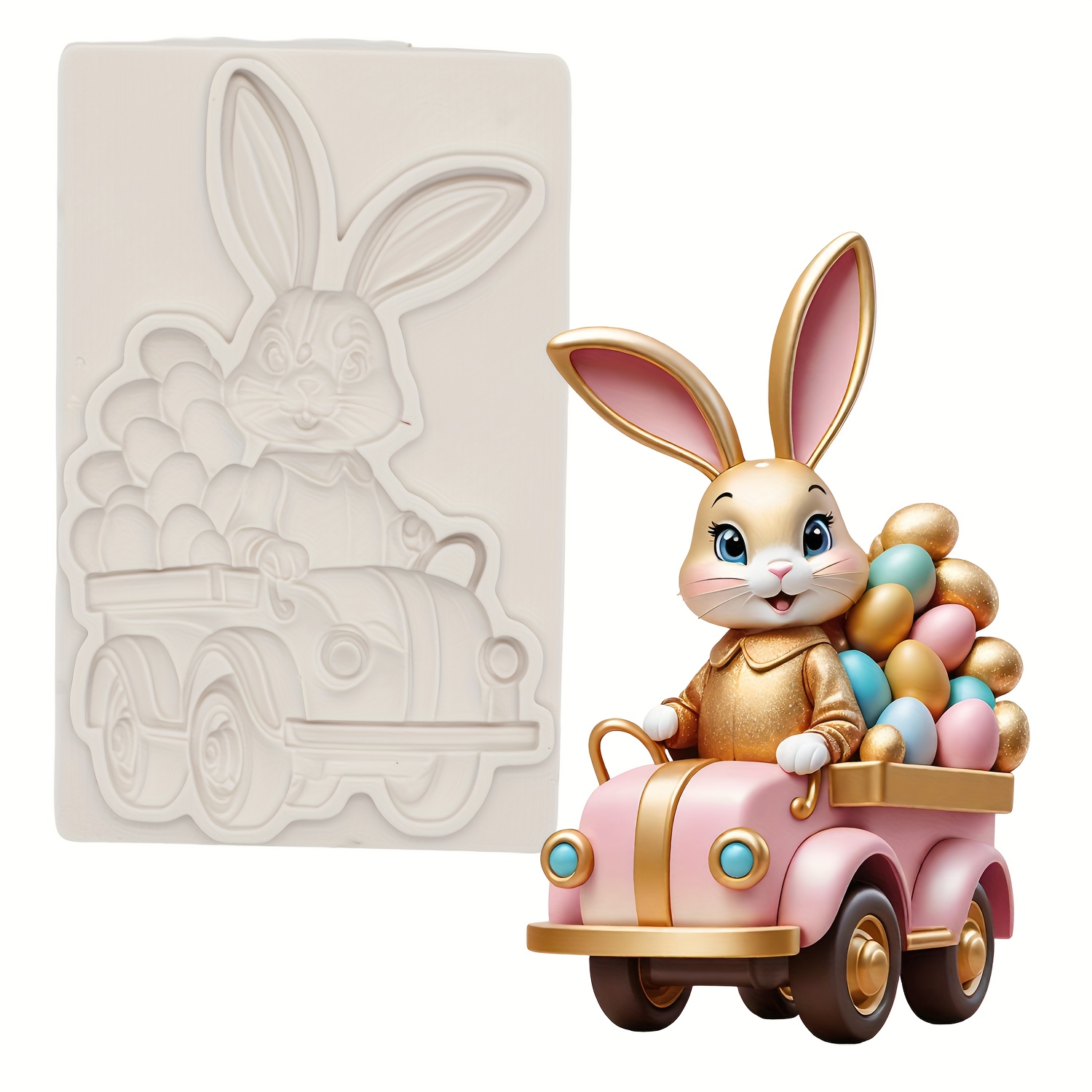 Image of Rabbit Silicone Mold, Jelly And Chocolate Cake Baking Molds, Resin Clay Models For Home Decor Tools, Easter Eggs