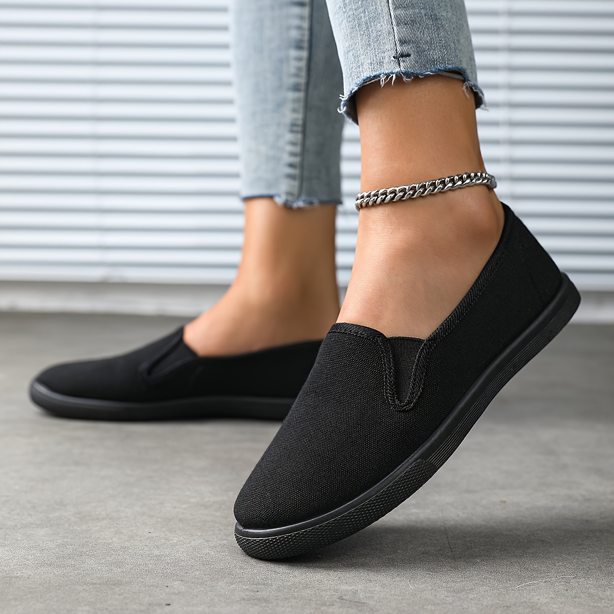 womens solid color elegant loafers lightweight flat slip  display picture 2