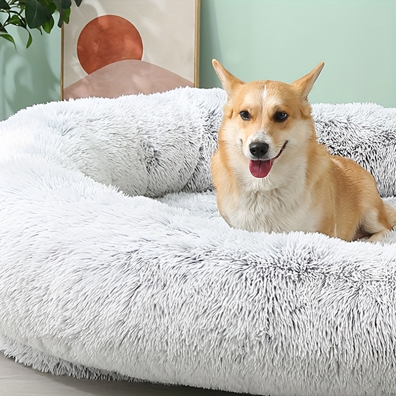 extra large orthopedic memory foam pet bed in a   design featuring a plush dog house   washable and   assembled suitable for cats and dogs providing     for   pets and their owners Product details 0