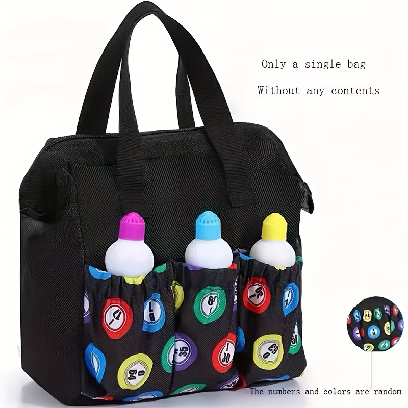 TEMU Bingo Dauber Pouch, 8 Pockets, Large Capacity Travel Tote Bag/makeup Case With Zipper For Women And Moms - Christmas Gift Idea (package Ball And