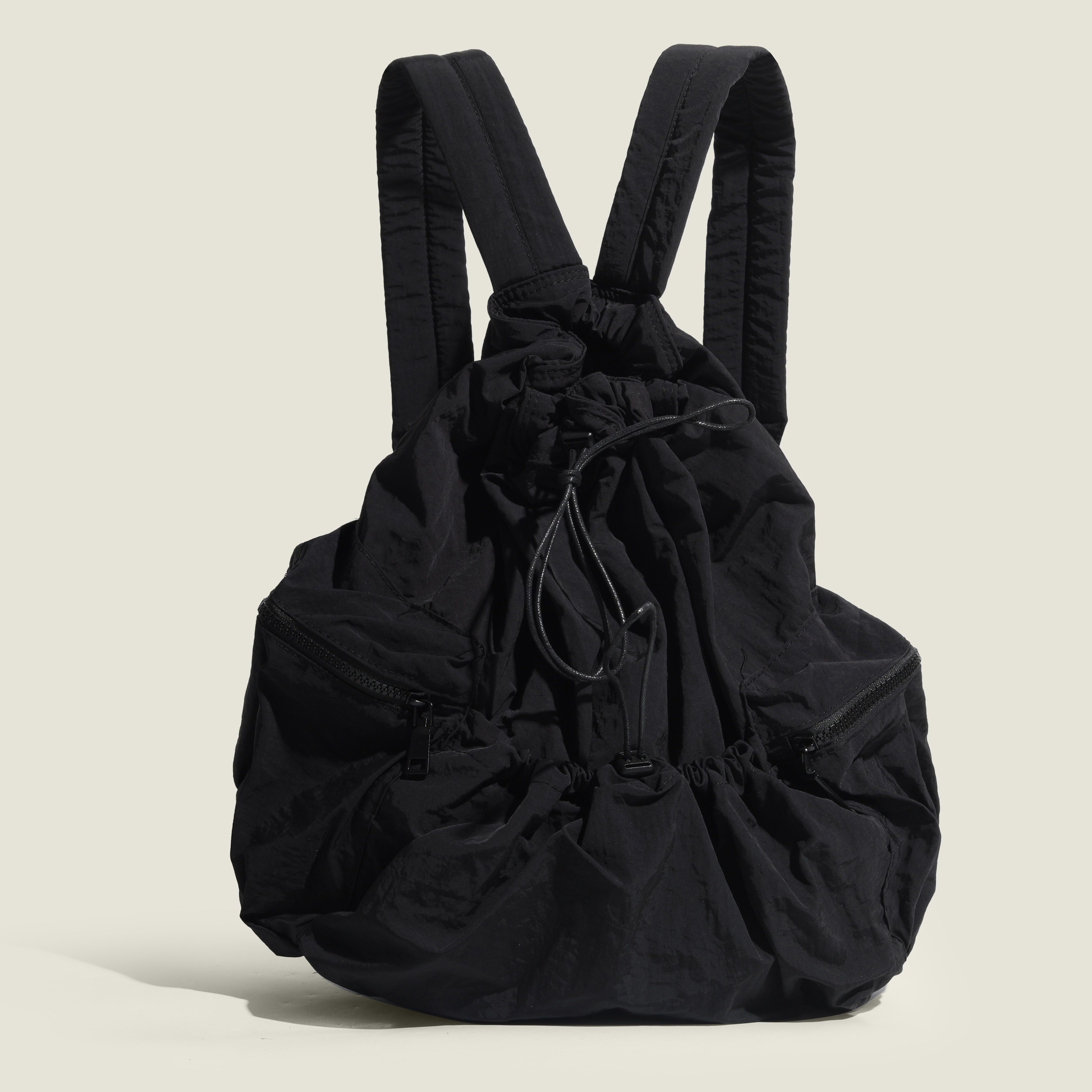 

Ruched Drawstring Backpack, Lightweight Travel Sport Rucksack, Trendy Large Capacity Schoolbag