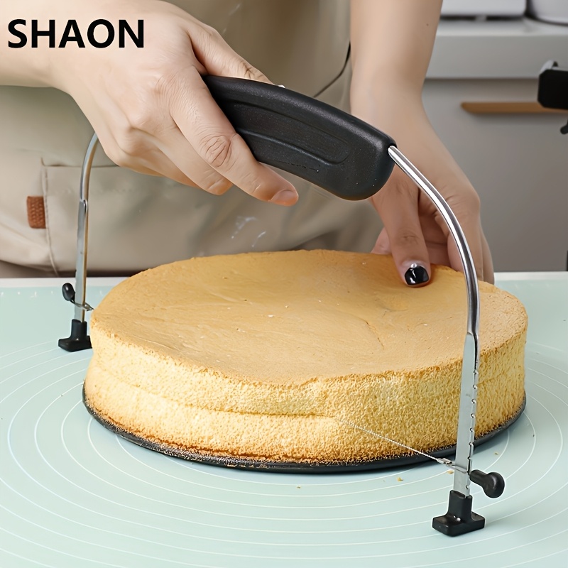 Shaon Adjustable Stainless Steel Cake Flatner - Perfectly Suitable For Uniform And Perfect Layers - Durable Steel Wire Slicer, Essential Baking Tool For Home And Professional Kitchen