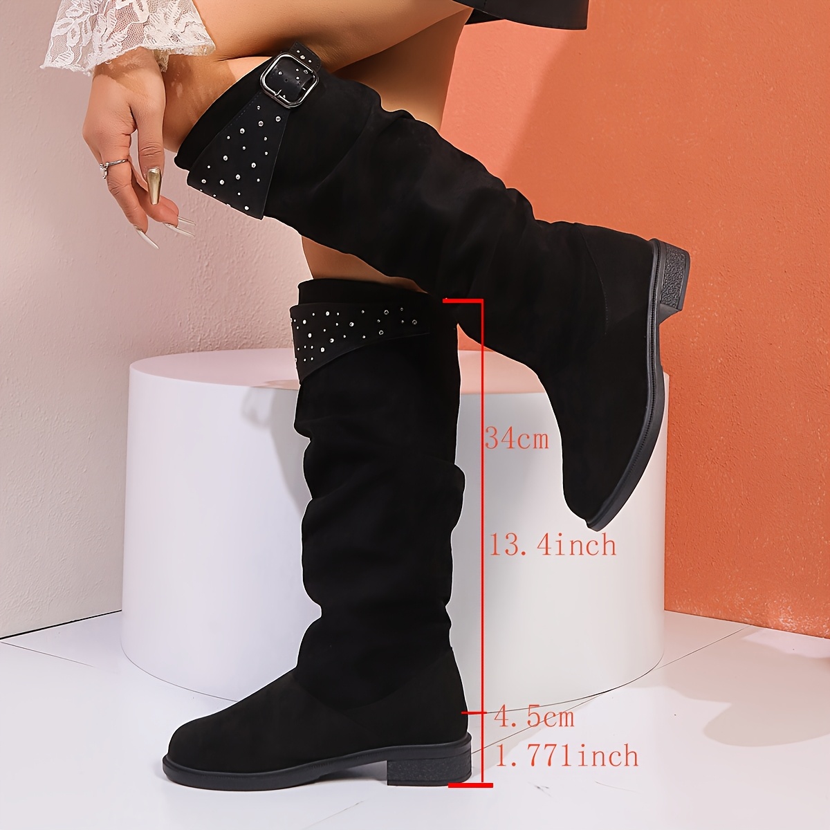 Knee High Boots Inch Heel Booties 1pr Women's Fashion Knee High