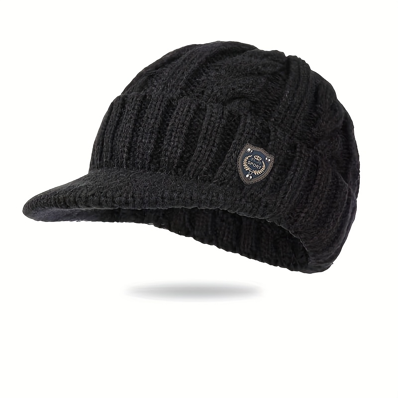 TEMU Cappellino da baseball con in pile inverno, a tesa corta, resistente al freddo per attivit�