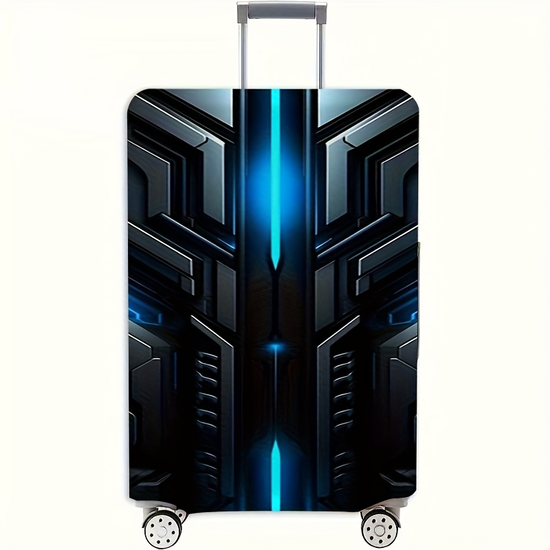 TEMU Travel Essentials - And Black Geometric Pattern Luggage Cover, High Elasticity Fit Luggage Cover, Vivid , Elastic Luggage Cover For 45.72 -