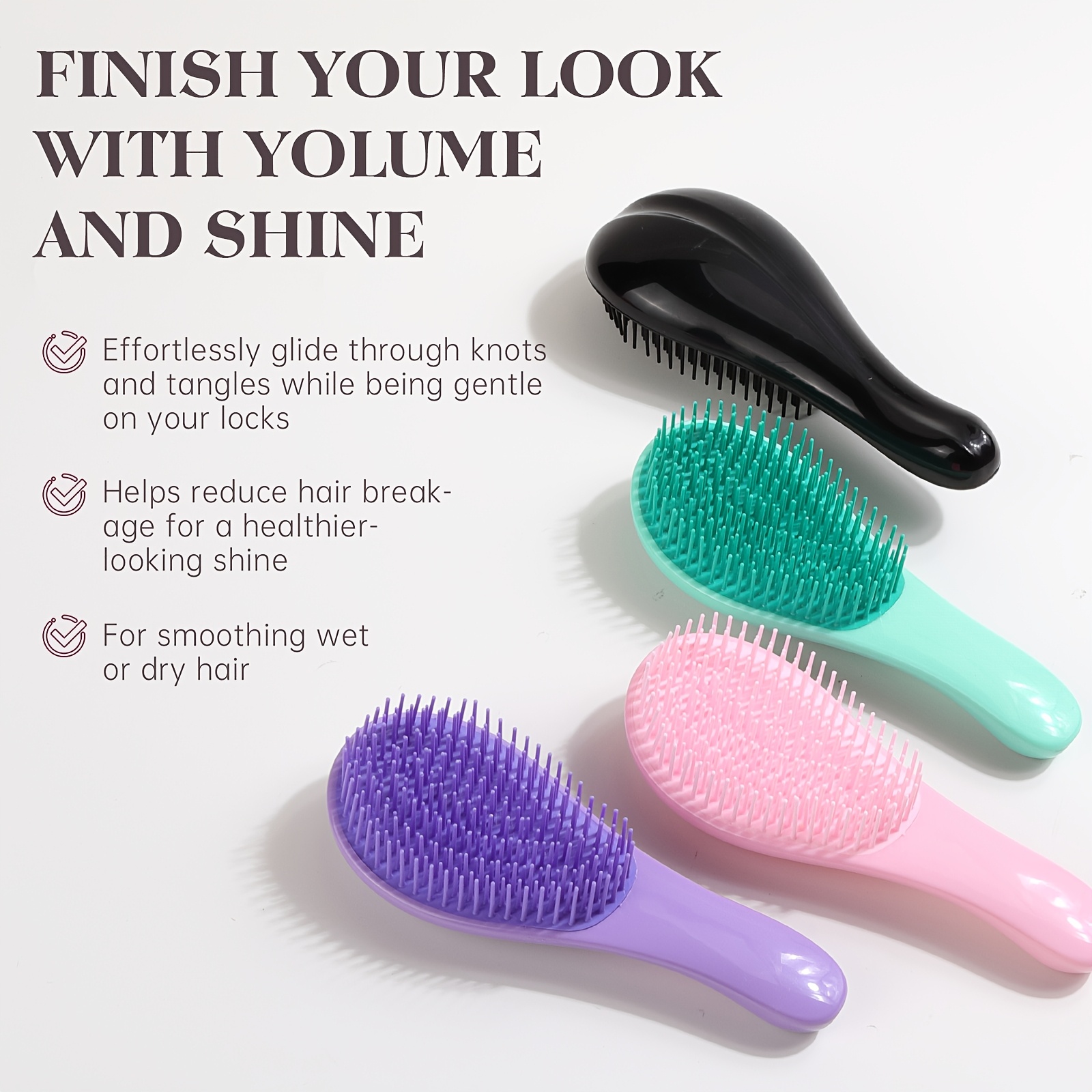 Detangling Hair Brush with Soft Flexible Bristles