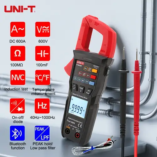 Ohm Meter Astroai Multimeter Digital AC/DC Volt Amp Clamp Meter,Auto ...
