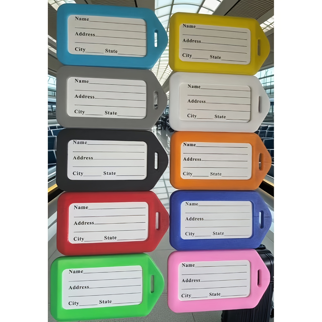 3pcs Plastic PP Luggage Tag Set for Travel
